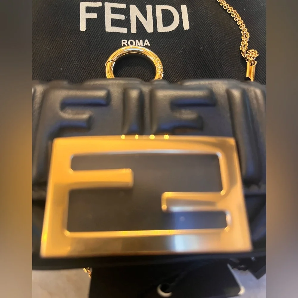 FENDI Nappa Matisse FF Embossed Nano Baguette - Picture 3 of 7